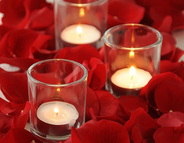 Rose Petals and Candles