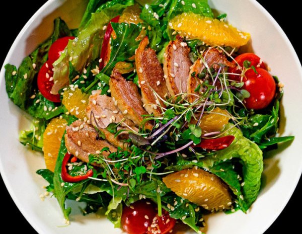 Salad with duck